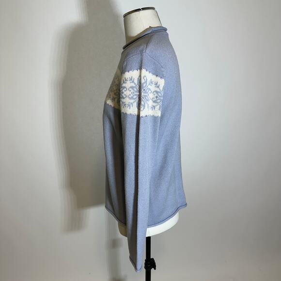 NWT Norton McNaughton Periwinkle Nordic Fair Isle Sweater Womens Petite Size PM - Picture 6 of 11